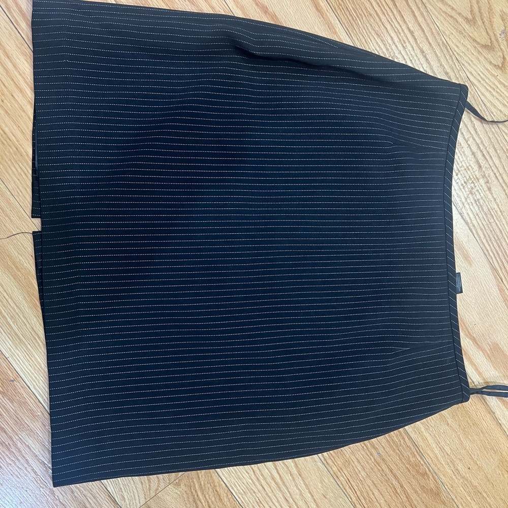 Source Unknown Black Mini Pencil Skirt with Ribbed Texture for Work
